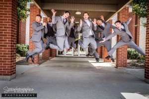 Groomsmen having fun